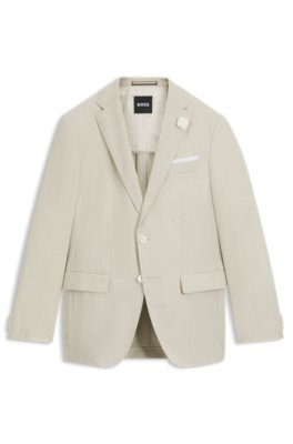 Slim-fit suit jacket in a patterned wool blend