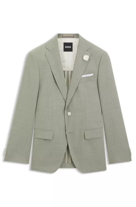 Slim-fit suit jacket in a patterned wool blend