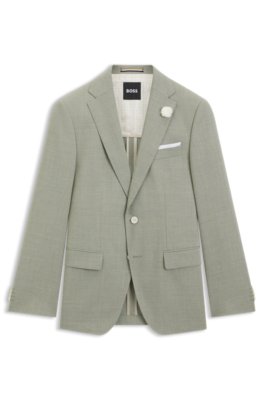 Slim-fit suit jacket in a patterned wool blend