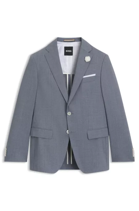 Slim-fit suit jacket in a patterned wool blend
