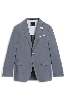 Slim-fit suit jacket in a patterned wool blend