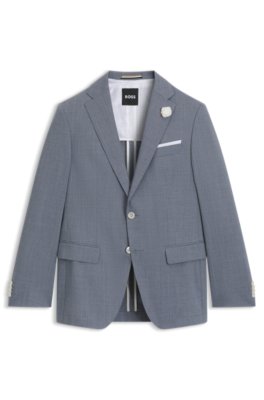 Slim-fit suit jacket in a patterned wool blend