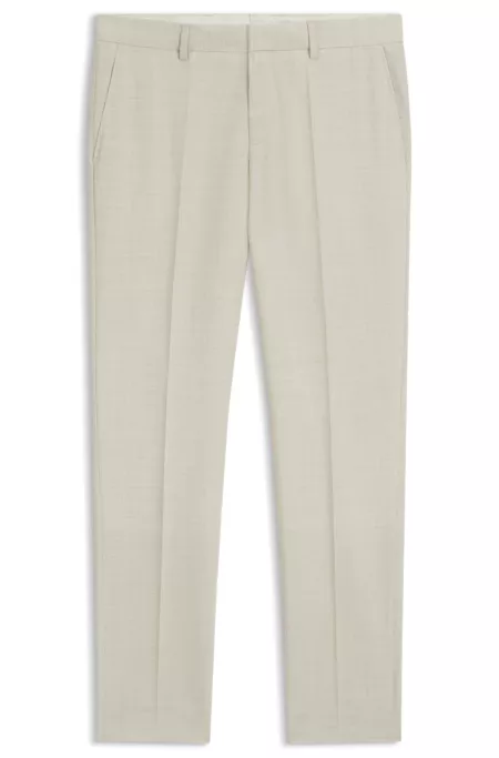 Formal trousers in a patterned virgin-wool blend