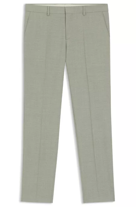 Formal trousers in a patterned virgin-wool blend
