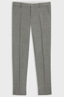 Formal trousers in micro-patterned stretch fabric, Green