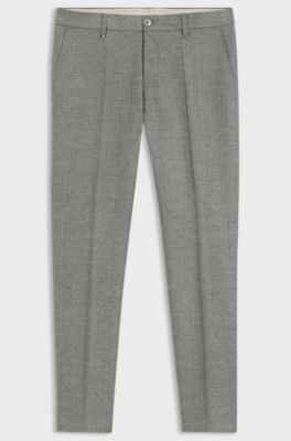 Pantaloni formali in tessuto elasticizzato con micromotivo, Verde