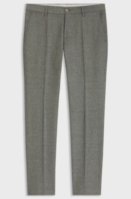 Formal trousers in micro-patterned stretch fabric, Green