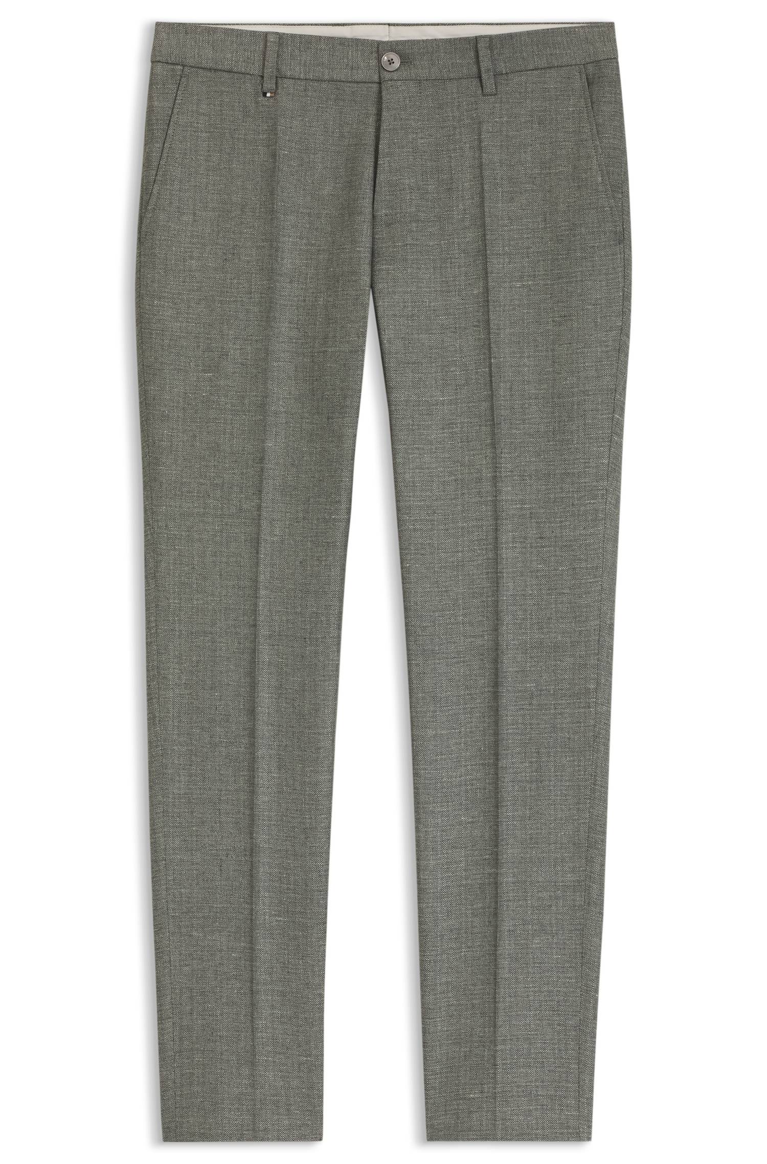 Boss Formal trousers in micro-patterned stretch fabric byxor herr – bild 4