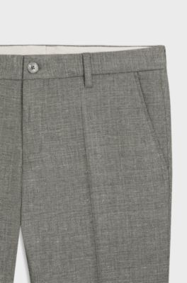 Formal trousers in micro-patterned stretch fabric, Green