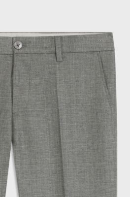 Pantaloni formali in tessuto elasticizzato con micromotivo, Verde