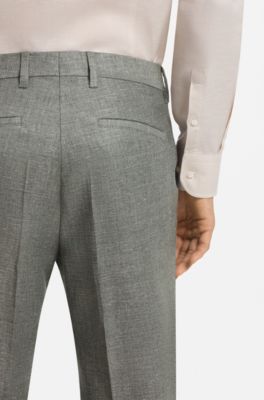 Formal trousers in micro-patterned stretch fabric, Green
