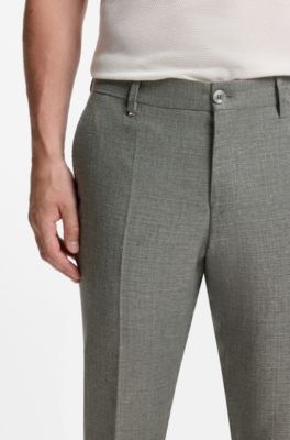 Formal trousers in micro-patterned stretch fabric, Green