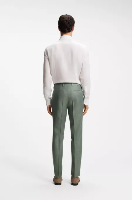 Formal trousers in micro-patterned stretch fabric