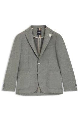Slim-fit blazer in micro-patterned fabric, Green