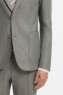 Slim-fit blazer van materiaal met microdessin, Groen