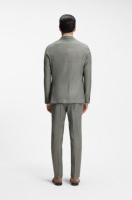 Slim-fit blazer van materiaal met microdessin, Groen