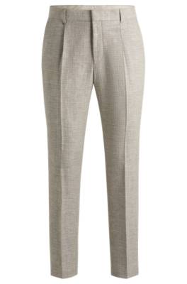 Formal trousers in micro-patterned stretch fabric