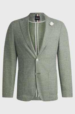 Veste slim en tissu &agrave; micro&nbsp;motif, Vert