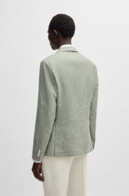 Veste slim en tissu &agrave; micro&nbsp;motif, Vert