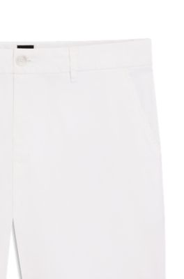 Slim-fit shorts in stretch-cotton twill, White