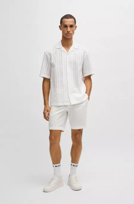Slim-fit shorts in stretch-cotton twill