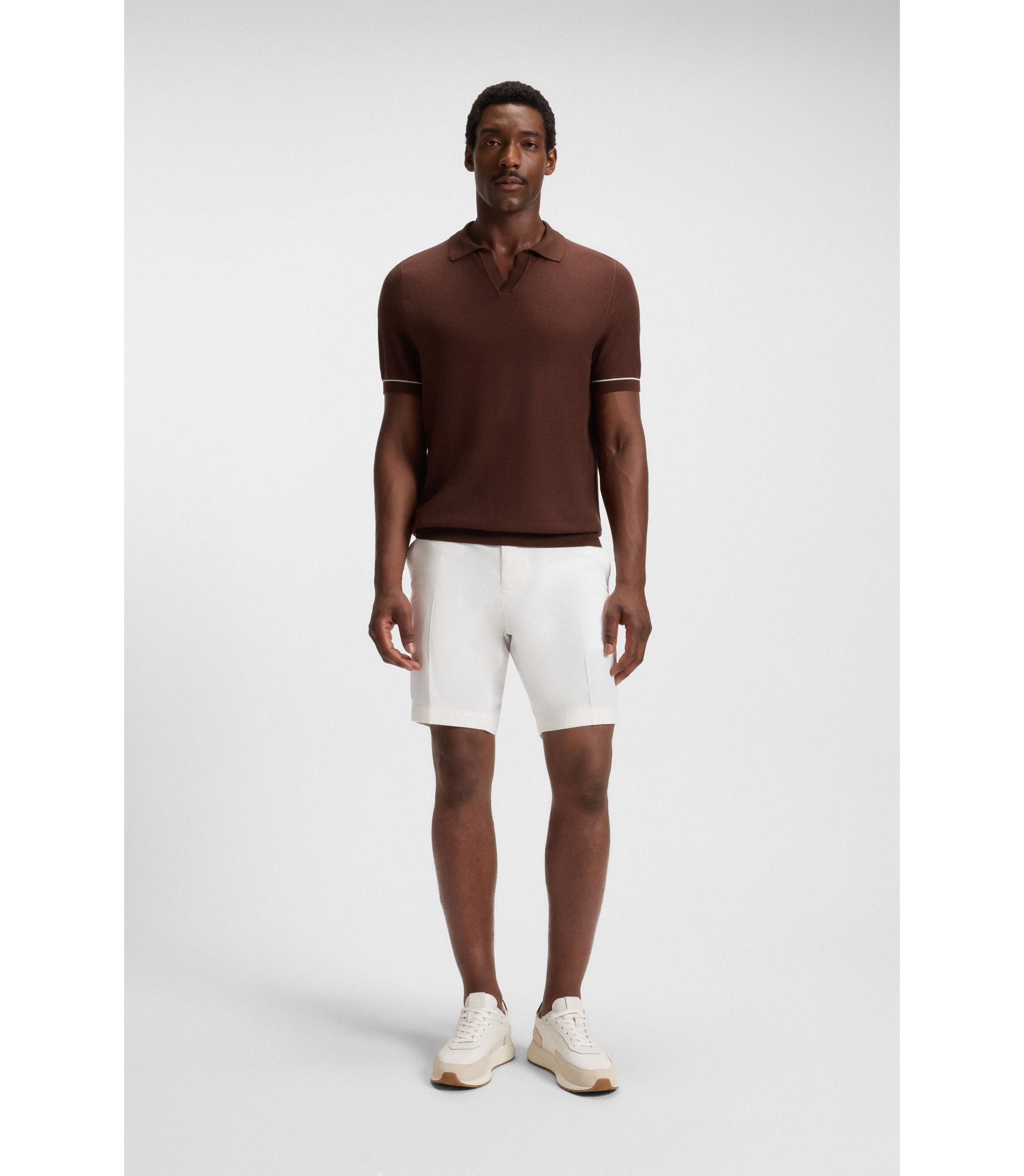 HUGO BOSS◆ストレッチコットン スリムフィット ショートパンツ BOSS - スリムフィット ショートパンツ ストレッチコットン