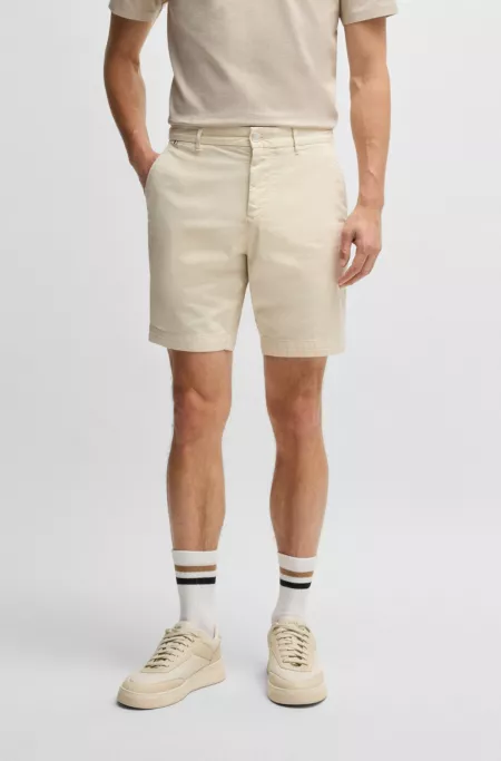 Slim-fit shorts in stretch-cotton twill