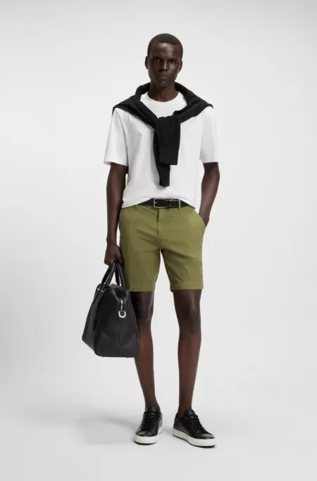 Slim-fit shorts in stretch-cotton twill