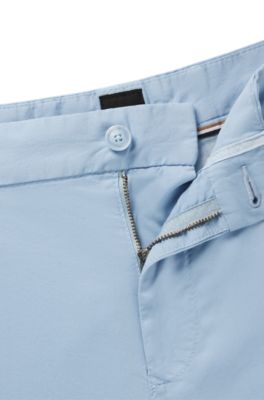 스트레치 코튼 트윌 슬림 핏 쇼츠, 라이트 블루