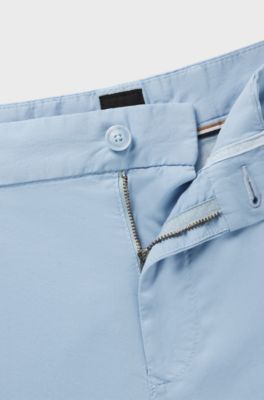 Slim-fit shorts in stretch-cotton twill, Light Blue
