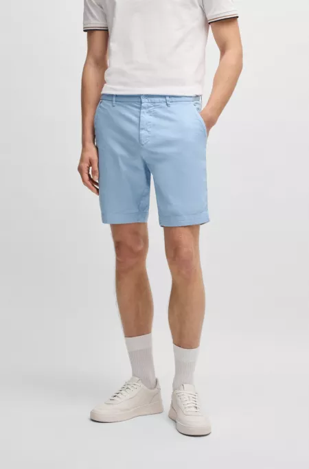 Slim-fit shorts in stretch-cotton twill