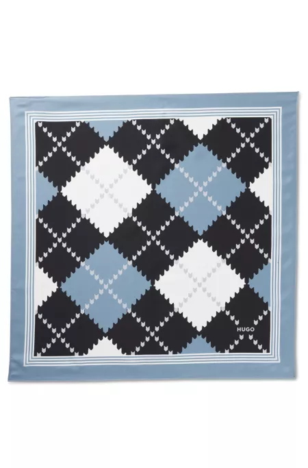 Silk bandana with modern print