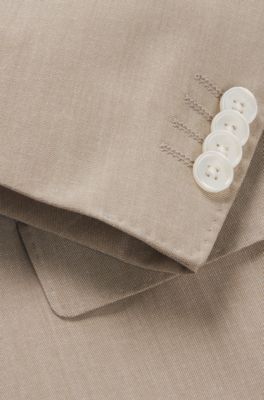 Slim-fit suit in a wool blend, Light Beige