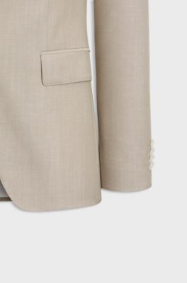 Slim-fit suit in a wool blend, Light Beige