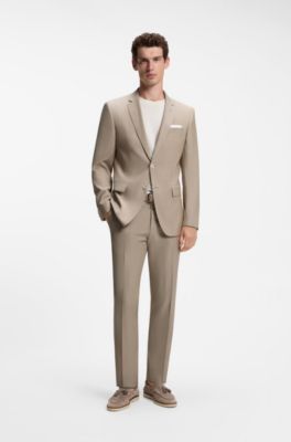 Slim-fit suit in a wool blend, Light Beige