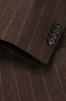 BOSS - ピンストライプスーツ リネン/ウール ストレッチ