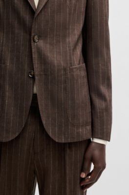 BOSS - ピンストライプスーツ リネン/ウール ストレッチ