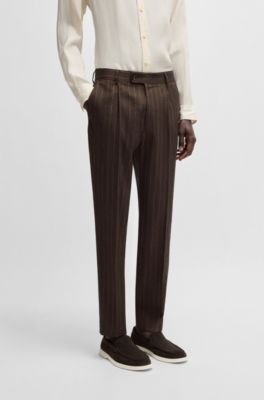 BOSS - ピンストライプスーツ リネン/ウール ストレッチ