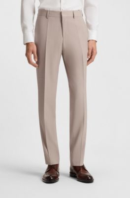 Three-piece suit in micro-patterned stretch cloth, Light Beige