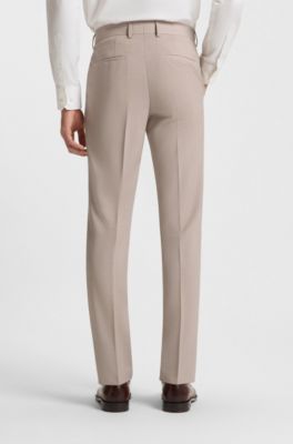 Three-piece suit in micro-patterned stretch cloth, Light Beige