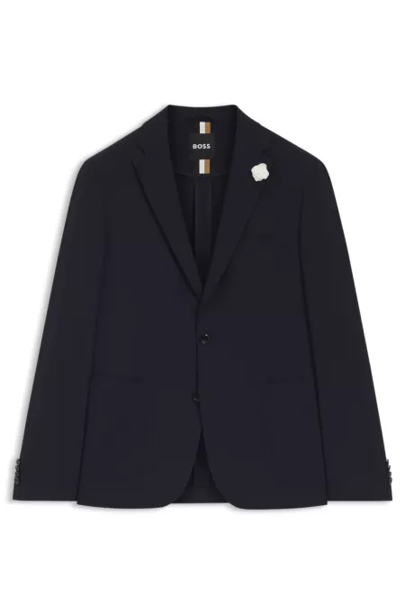 Slim-fit blazer in stretch seersucker