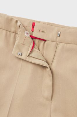 Regular-fit trousers with wide leg, Beige