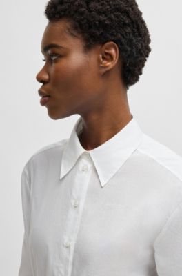 Chemisier Tailored en voile de coton, Blanc