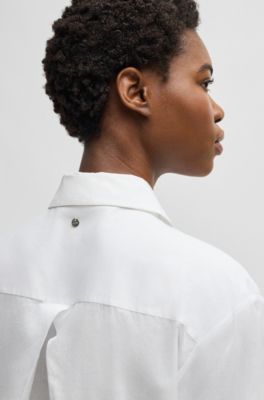 Chemisier Tailored en voile de coton, Blanc