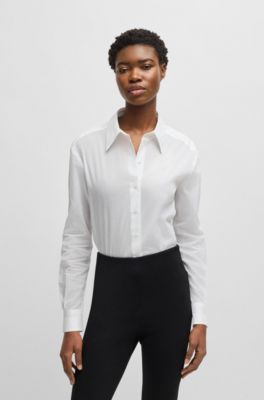 Chemisier Tailored en voile de coton, Blanc