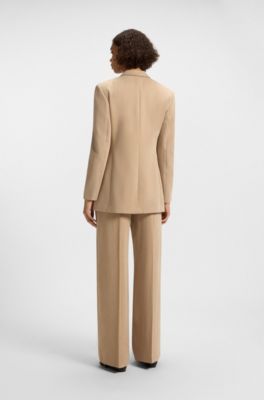 Relaxed-fit blazer with double-breasted closure, Light Beige