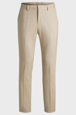 Formal trousers in stretch chiffon, Light Beige