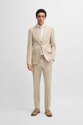 Formal trousers in stretch chiffon, Light Beige
