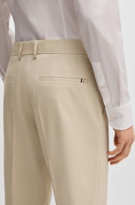 Formal trousers in stretch chiffon, Light Beige
