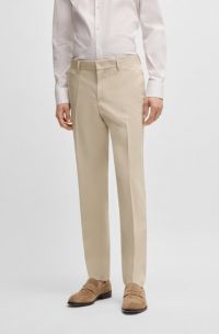 Formal trousers in stretch chiffon, Light Beige